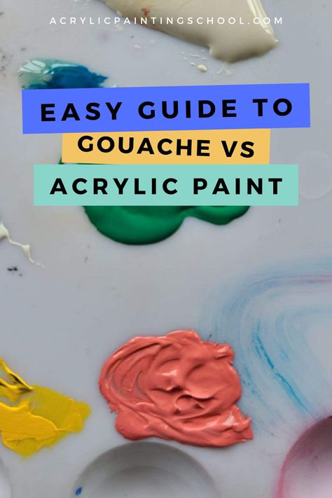 What is the difference between acrylic paint and gouache? Is one easier than the other? Head over to my blog to explore these questions in this article which compares the pros and cons of each painting medium. Painting With Gouache Easy, Guash Paint Ideas, Gauche Painting Ideas For Beginners, Guash Painting Ideas, Goach Painting, How To Paint With Gouache, Best Gouache Paint, Guache Art Gouache Painting, Gouache Painting Ideas For Beginners