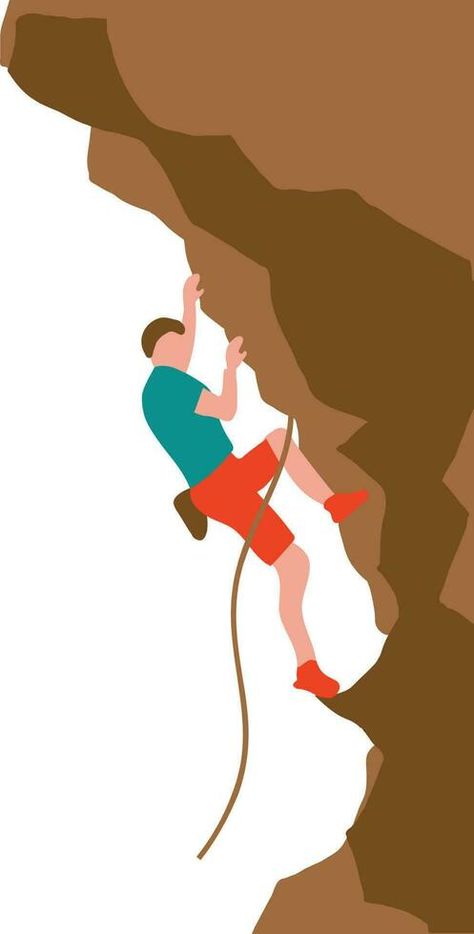 male rock climber climbing on the cliff vector illustration desing design Climbing Pose, Rock Climbers, Drawing Drawing, The Cliff, Rock Design, Social Media Icons, Design Ad, Design Design, Climbing