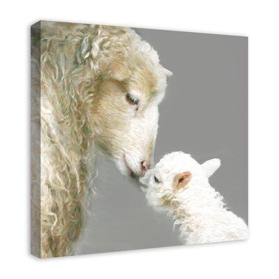 Add a colourful touch to your home with this wall art. Designed and printed in the United States to display vibrant colours, this is a design you're sure to love. Size: 24" H x 24" W x 1.25" D Mom And Child, Sheep Print, Patio Furniture For Sale, Pet Furniture, Art Themes, Vibrant Colours, Gracie Oaks, Trademark Fine Art, Art Sur Toile