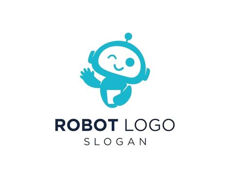 Vector robot logo design | Premium Vector #Freepik #vector #robot-logo #robot-mascot #robot-illustration #robot-icon Robot Logo Design, Robot Mascot, Robot Icon, Robot Logo, Logo Reference, Vector Robot, Computer Logo, Toys Logo, Logotype Branding