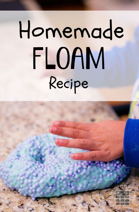 Homemade Floam recipe using glue, borax, water, and styrofoam beads. Sensory fun for all ages.  via @researchparent Borax Experiments For Kids, Playfoam Pluffle Diy, Borax Experiments, Floam Recipe, Diy Floam, Oobleck Recipe, Borax Slime, Activities Preschool, Letter Activities