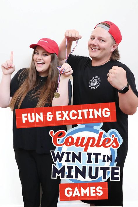 Partner Games For Parties, Couples Party Games Hilarious, Minute To Win It Relay Games, Couple Minute To Win It Games, Men Vs Women Game Night, Minute To Win It Couples Games, Partner Minute To Win It Games, Minute To Win It Games For Couples, Partner Games For Adults