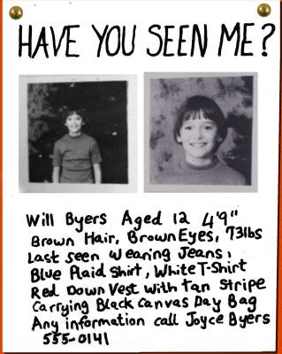 Will Byers missing sign Letras Stranger Things, Poster Stranger Things, Stranger Things Halloween Party, Hawkins Indiana, Joyce Byers, Jonathan Byers, Stranger Things Halloween, Stranger Things Poster, Stranger Things Art