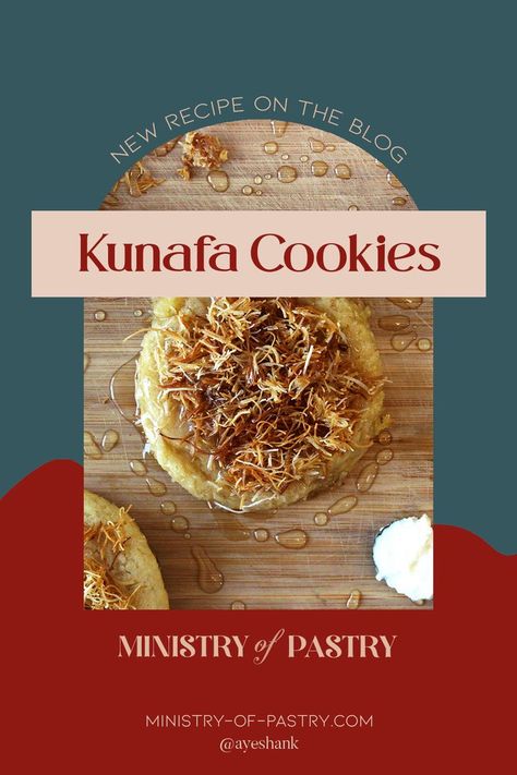 Recipe for Kunafa cookies Arabic Dessert, Sugar Syrup, For Ramadan, Lebanese Recipes, Ramadan Recipes, Soft Cookie, Vanilla Essence, Chewy Cookie, Cookie Dough