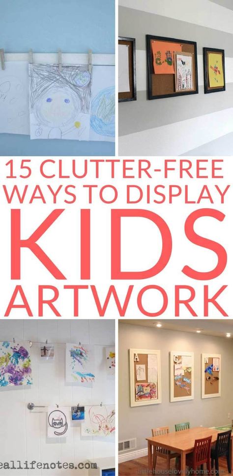 Ways To Display Kids Artwork, White Vinegar Uses, Hanging Kids Art, Hanging Kids Artwork, Display Kids Artwork, Kids Art Display Wall, Displaying Childrens Artwork, Art Display Wall, Displaying Kids Artwork