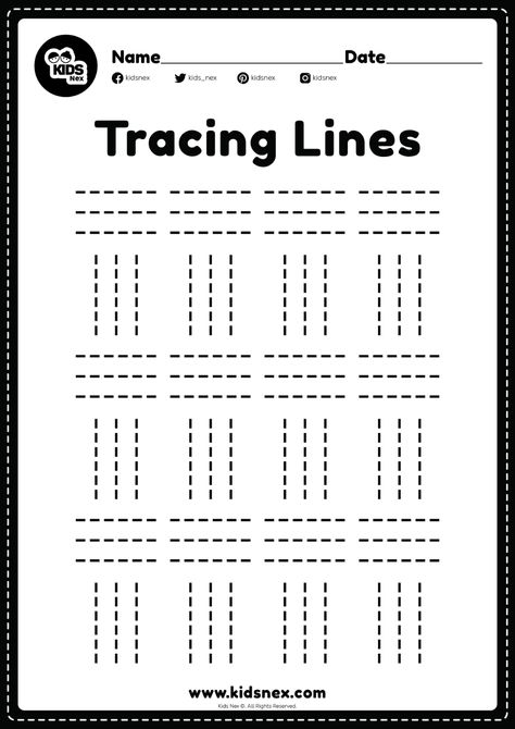 Tracing Practice Preschool Free, Tracing Lines For Kindergarten, Tracing Lines Activities Preschool, Lines Kindergarten Activities, Pre Schooler Worksheet Tracing, Lines Worksheet Preschool, Tracing Lines Worksheets Preschool Free, Lines Activities Preschool, Trace The Lines Preschool Printables