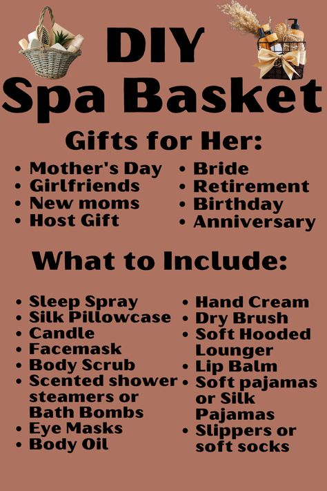 Diy Mother's Day Gift Basket, Spa Baskets, Beauty Gift Basket, Diy Spa Gifts, Relaxation Gift Basket, Mothers Day Spa, Spa Day Gifts, Care Basket, Spa Basket