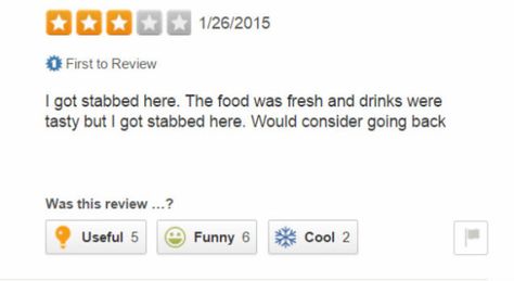 'Got Stabbed Here': The Grimmest Yelp Reviews of 24-Hour Diners Hi Welcome To Chili's, Yelp Reviews, The Grim, Restaurant Review, Popular Memes, Bad Guy, I Laughed, The Globe, Funny Pictures