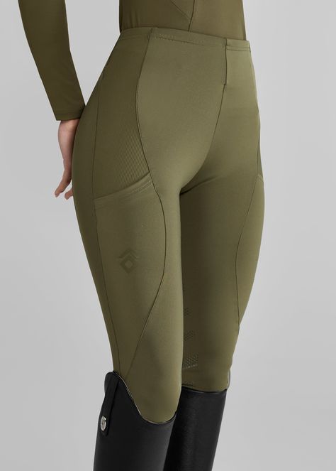 Futuristic Activewear, Horse Riding Leggings, Leggings Pocket, Green Core, Waistband Design, Diamond Core, Sports Fabric, Sports Clothes, Breathable Clothes