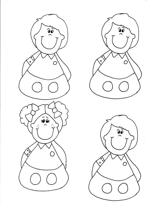 Finger Puppet Template People Puppets, Girl Puppets, Finger Puppet Patterns, Felt Puppets, Puppets For Kids, Paper Bag Puppets, Felt Finger Puppets, Puppet Patterns, Group Ideas