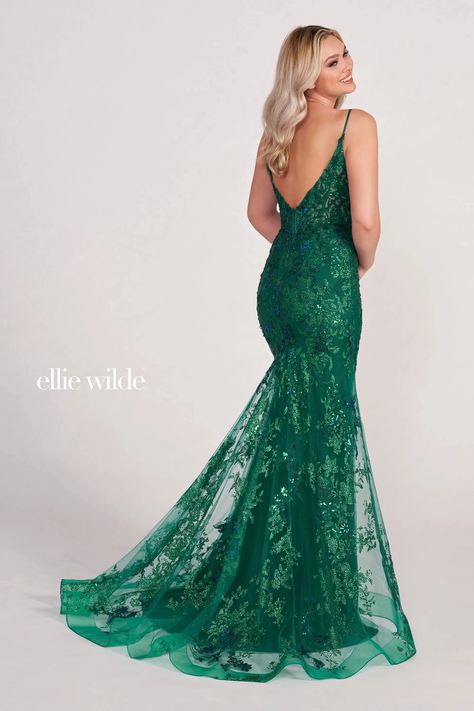 Emereld Prom Dress, Prom 23, Trumpet Prom Dress, Ellie Wilde Prom Dresses, Emerald Green Prom Dress, Trumpet Silhouette, Senior Stuff, Prom 2024, Ellie Wilde