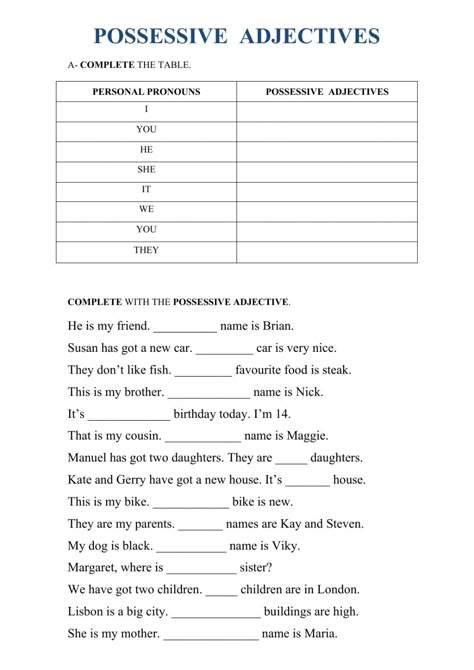 Possessive adjectives online exercise for quinto. You can do the exercises online or download the worksheet as pdf. Possessive Adjectives Worksheets Grammar, Possesive Adjective 's Worksheet, Possessive Adjectives And Pronouns, Possessive Adjectives For Kids, Possessive Adjectives Worksheets, Adjectives Worksheet, Adjectives For Kids, Adjectives Exercises, Adjectives Grammar