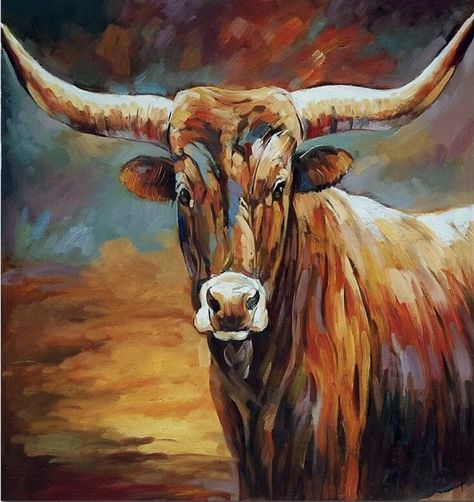 Long Horns, Bull Painting, Long Horn, Farm Paintings, Quilting Board, Cow Pictures, Texas Art, Metal Tree Wall Art, Cow Painting