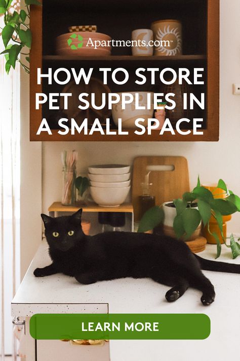 Click through to check out our tips for organizing pet supplies in your compact apartment. Pet Supplies Organization Ideas, Pet Supply Storage Ideas, Organizing Cat Supplies, Organize Pet Supplies, Pet Stuff Organization, Renter Hacks, Pet Supplies Organization, Compact Apartment, Stroller Storage