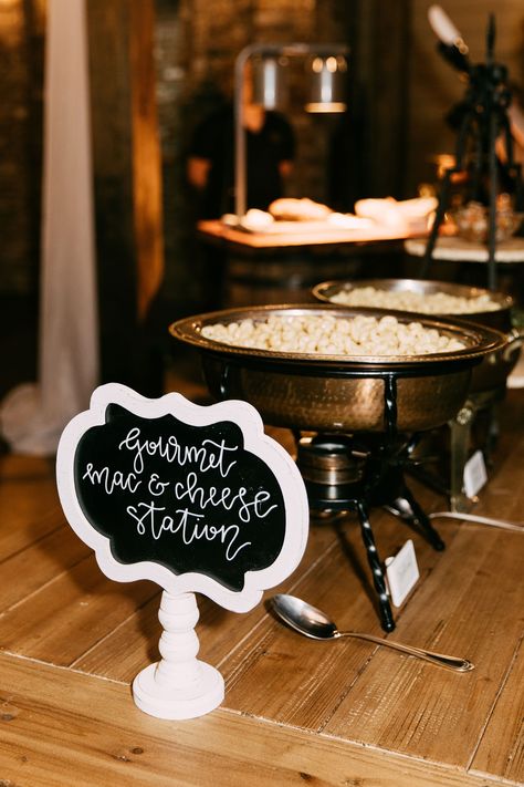 Mac And Cheese Bar Wedding Food Stations, Mac And Cheese Station Wedding, Wedding Food Mac And Cheese, Wedding Mac And Cheese, Mac And Cheese Wedding Bar, Mac N Cheese Bar Wedding, Wedding Mac And Cheese Bar, Mac And Cheese Bar Ideas, Mac And Cheese Wedding