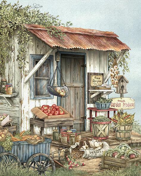 Uncle Ralph's Veggies by Beverly Levi-Parker ~ mixed media still life Vogel Gif, Deep Dream, Seni Cat Air, Lukisan Cat Air, Art Et Illustration, Art And Illustration, Country Art, Beatrix Potter, Mail Art