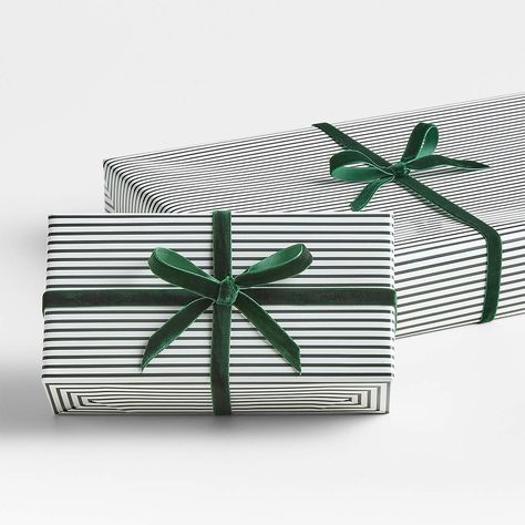 Green Stripe Holiday Gift Wrap | Crate & Barrel Wrapping Paper Christmas 2024, Green And Brown Christmas Wrapping, Modern Christmas Wrapping Ideas, Christmas Wrapping Paper Target, Classic Christmas Wrapping Paper, Christmas Wrapping Green, Elegant Christmas Wrapping Ideas, Fancy Christmas Wrapping, Christmas Wrapping Paper Aesthetic