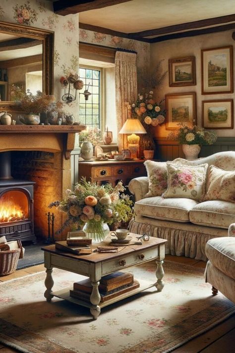 15 Tips on How to Embrace English Cottage Style in Your Home - Sweet Magnoliaa English Country Style Living Room, Salons Cottage, Cottage Style Living Room, English Cottage Interiors, Country Style Living Room, Living Room Classic, English Cottage Decor, English Interior, English Country Decor