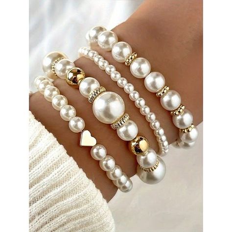 Gender:Women's; Style:Fashion,Elegant; Jewelry Type:Chain Bracelet,Jewelry Set; Material:Alloy,Imitation Pearl; Shipping Weight:0.1; Package Dimensions:8.01.08.0; Listing Date:11/27/2024 Fancy Beaded Bracelets, Pearl Bangle Bracelet, Elizabeth Jewelry, Veil Accessories, Wedding Veil Accessories, Accesories Jewelry, Wrist Jewelry, Pearl Bangle, Fancy Beads