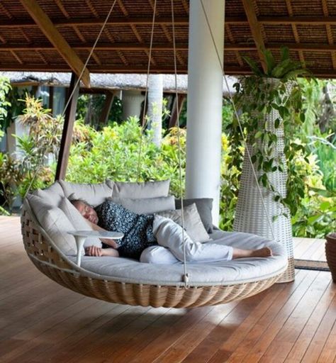 I'm going to need a porch large enough for the specific reason of installing one of these Outdoor Porch Bed, Porch Bed, Interior Boho, Hanging Beds, Hemma Diy, Diy Casa, Hus Inspiration, Outdoor Porch, Design Del Prodotto