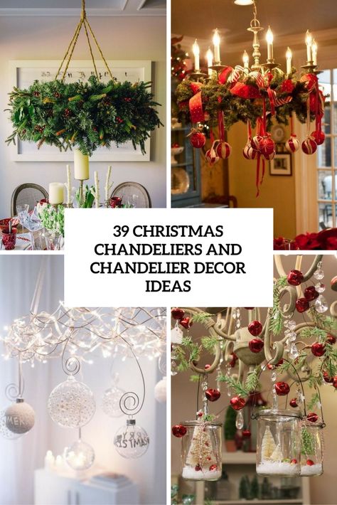 Decorate Chandelier For Christmas, Diy Christmas Chandelier, Christmas Chandelier Decorations, Chandelier Christmas Decorations, Christmas Chandelier Ideas, Christmas Decorated Chandeliers, Chandelier Christmas Decor, Christmas Chandelier Decor, Christmas Chandeliers