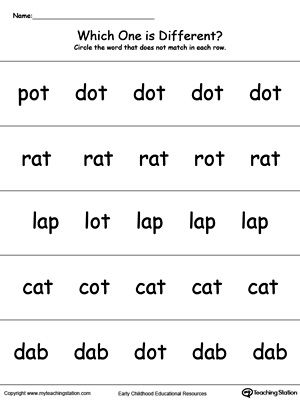 **FREE**Which One is Different? OT Words. Challenge your preschooler or kindergartner with these "which one is different" worksheets as they practice reading the words. Two Letter Words For Kids Worksheet, Abc Sounds, Word Families Printables, Two Letter Words, Kindergarten Math Worksheets Addition, Phonics Cvc, 3 Letter Words, Phonics For Kids, Reading Comprehension Kindergarten