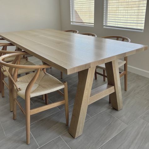 Custom White Oak Dining Table Fall Coffee Table Decor, White Oak Dining Table, White Oak Table, Wood Dining Room Table, Hearth Room, Contemporary Dining Room, Kitchen Dining Tables, Solid Wood Table, Dining Table Top