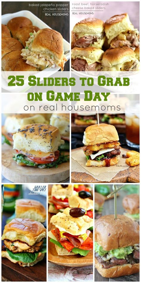 Round up your friends and get ready to yell at the TV! We're bringing you 25 SLIDERS TO GRAB ON GAME DAY that'll make your crowd go wild! Roast Beef And Horseradish, Super Bowl Essen, Sliders Recipes, Easy Slider, Slider Sandwiches, Sandwich Bar, Patty Melt, Yummy Meals, Game Day Snacks