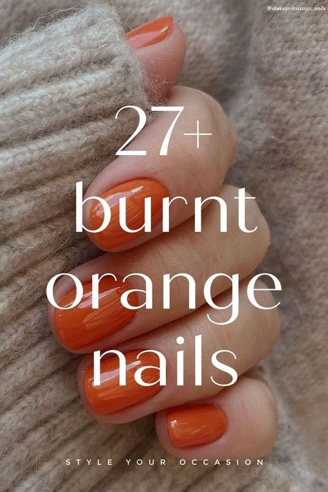 Rustic Nail Designs, Terracotta Nails, Orange Pedicure, Orange Toe Nails, Bright Orange Nails, Tan Nails, Dip Nail Colors, Colors Nails, Orange Nail Designs