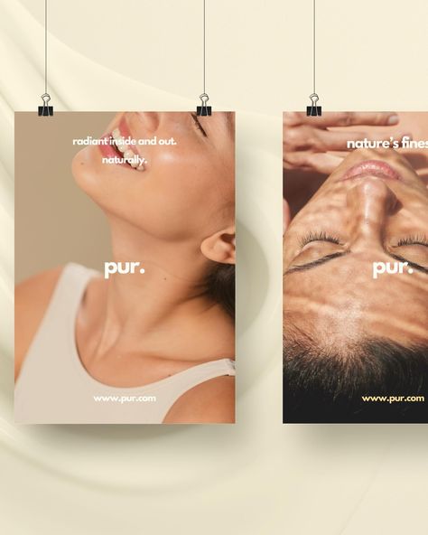 Final branding bits for Pur. My main goal for this branding was to speak volumes about the love Pur has for clean, natural skincare. From posters to social media templates, my choice of minimalistic branding is a reflection of Pur’s belief in the power of purity. This brief was so much fun - it really pushed me to stick to minimalism whilst keeping my vision of an organic vibe alive. Thank you! 💛 @briefhaus #BHpur #BriefHaus #skincare #vegan #skin #selfcare #graphicdesign #promotions ... Social Design Inspiration, Skincare Marketing Campaign, Clean Beauty Brands, Skincare Brand Social Media, Skincare Creatives, Cosmetic Poster Design, Minimalist Social Media Post, Clean Branding Design, Skincare Graphics