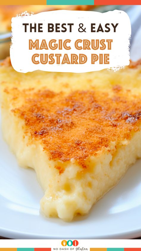 Delight in the Magic Crust Custard Pie, where simplicity meets elegance. A fuss-free recipe creating a self-forming crust and creamy custard. Ideal for gatherings or a cozy treat. Save and share this magical dessert with your loved ones! Custard Pie Recipe Easy, Best Custard Pie Recipe, Custard Recipe Easy, Egg Custard Recipes, Egg Custard Pie, Coconut Pie Recipe, Arepas Recipe, Custard Pie Recipe, Custard Tarts