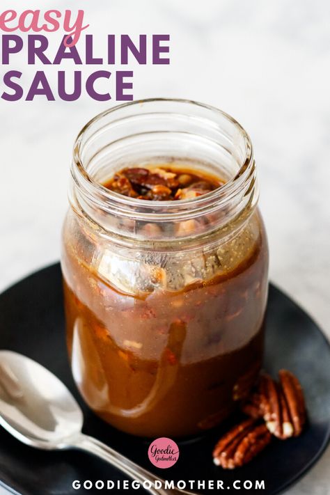 Pecan praline sauce is a versatile dessert sauce that works just as beautifully on french toast and pancakes as it does on ice cream. You'll love how simple it is to make this rich brown sugar caramel sauce. You won't even need special equipment to make this easy praline sauce recipe. #pralinesauce #icecreamtopping #pecanpraline #dessertideas #sundaebar #easydessert Praline Sauce Recipe, Brown Sugar Caramel Sauce, Caramel Sauces, Pecan Praline Sauce, Frozen Deserts, Brown Sugar Caramel, Praline Sauce, Best Sauce Recipe, Pecan Sauce