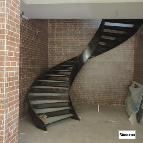 Stairs Detail, Staircase Construction, Staircase Kitchen, Steel Stairs Design, Monument Signage, Stair Design Architecture, Metal Staircase, Circular Stairs, Contemporary Staircase