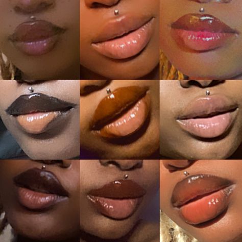 Medusa piercing Medusa Lip Piercing Black Women, Madussa Piercing Lip, Medusa And Smiley Piercing, Medusa Piercing Lip, Upper Lip Piercing Medusa, Lip Piercings Black Women, Cute Facial Piercings Lips, Medusa Jewelry Piercing, Medusa Piercing Small Lips