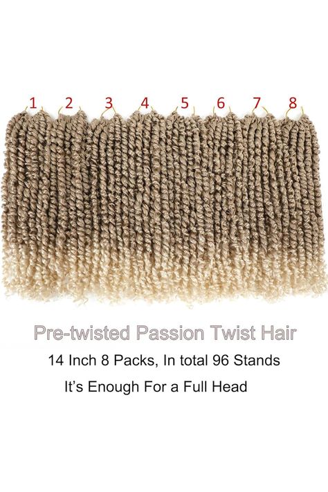 Yolana Ombre Blonde Passion Twist Crochet Hair 14 Inch 8 Packs, 27 613 Passion Twist Hair Pre Looped, Short Jumbo Goddess Pretwisted Crochet Passion Twists Hair Pre Looped Blonde Passion Twist, Crochet Passion Twists, Passion Twist Crochet, Hairstyles Color, Ombre Blond, Passion Twists, Ombre Blonde, Twist Hair, Crochet Hair