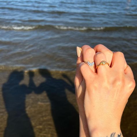 The moon and the sun are love and fear one fades as the other rise ☀️🌙 #moon #sun #togetherforever #bestie #bestiegoals #bestfriends… | Instagram Pandora Sun And Moon, Sun And Moon Ring, Love And Fear, The Moon And The Sun, Moon Rings, Moon And The Sun, Sun And Moon Rings, Moon Sun, Moon Ring