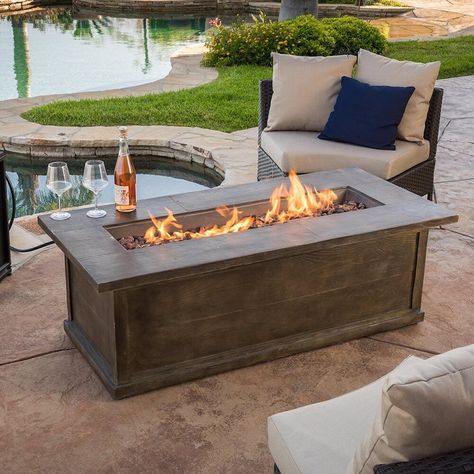 Rectangular Propane Fire Pit Table Fire Pit Coffee Table, Upper House, Rectangular Fire Pit, Fire Pit Furniture, Propane Fire Pit Table, Gas Fire Table, Outdoor Fireplaces, Propane Fire Pit, Backyard Fire