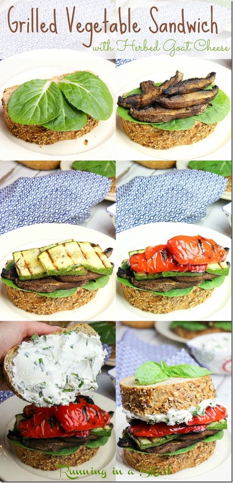 grilled vegetable sandwich with herbed goat cheese pin 2 Herbed Goat Cheese Recipe, Grilled Vegetable Sandwich, Vegetarian Grilling Recipes, Herbed Goat Cheese, Vegetable Sandwich, Vegetarian Grilling, Healthy Grilled, Goat Cheese Recipes, Vegetarian Sandwich