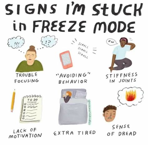 Freeze Mode, Mental Health Facts, Mental Health Therapy, Emotional Awareness, Mental And Emotional Health, Feeling Stuck, Self Care Activities, New Energy, Health Facts