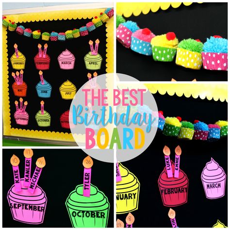 The Best Birthday Board Hot Pink Candles, Class Birthday Display, Birthday Board Classroom, Back To School Pictures, Class Birthdays, Birthday Bulletin Boards, Birthday Bulletin, Birthday Display, Classroom Birthday