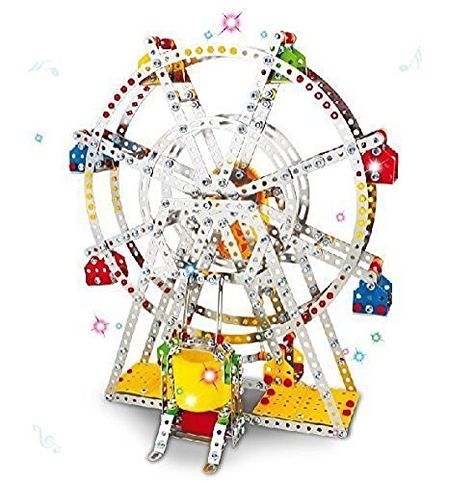 Toy Interlocking Gear Sets - Ferris wheel Building model with metal Beams and screws Lights  Music 954 pcs >>> Want additional info? Click on the image. Ferris Wheel Model, Stem Projects For Kids, Erector Set, Metal Beam, Building Model, Model Building Kits, Learning Projects, Construction Toy, Stem Projects