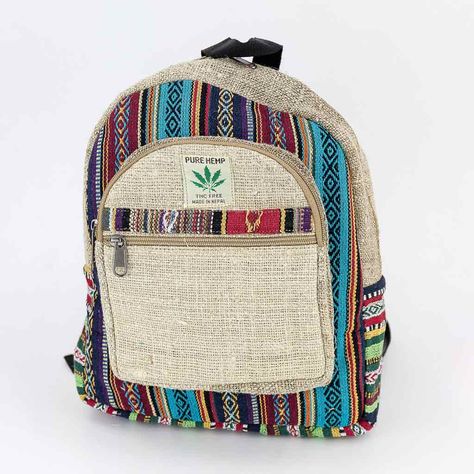 It requires a very little resource to produce hemp and gives back more than half of the nutrients to nature. Our hemp bags are made from hemp found in the Mountains of Nepal. Organic, durable, comfortable, fashionable are few of the qualities of this pure hemp bag. This organic Himalayan hemp backpack from Nepal has an ‘Earthy’ looking feel yet stylish and trendy. Use it as a college bag, gym bag, travel bag, hiking bag, camping bag, festival bag or just take it out on a casual day out. Hemp Backpack, Hemp Products, Hemp Bag, Bum Bags, Unhealthy Obsession, Hippie Fashion, Money Belt, Hiking Bag, College Bags