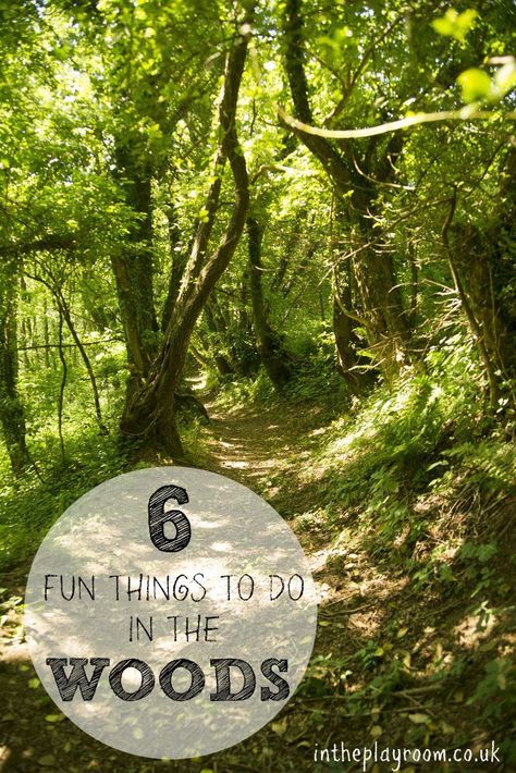 6 fun things to do in the woods. Ideas for exploring or camping with the family and nature crafts with kids Fun Things To Do In The Woods, Things To Do In The Forest, Exploring Nature With Children, Things To Do In The Woods, Creek Life, Woods Ideas, Outside Activities For Kids, Crafts With Kids, Beach Themed Art