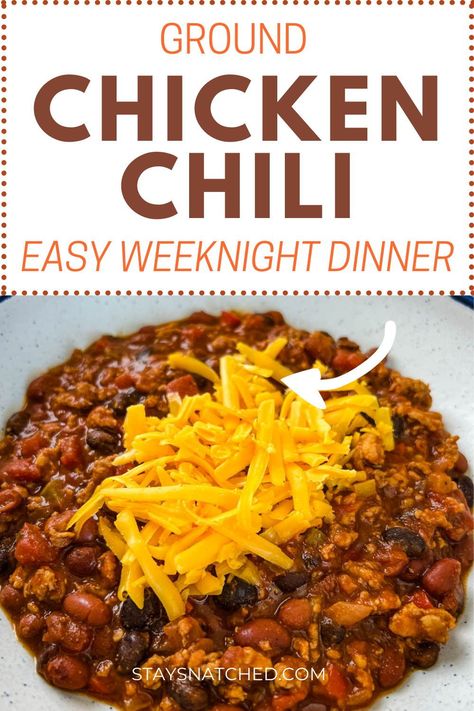 Quick Chicken Chili Recipe, Easy Chicken Chili Recipe Stovetop, Chili Recipe Ground Chicken, Chili Recipe Low Calorie, Crockpot Ground Chicken Chili, Chicken Red Chili Recipes, Low Fat Chili Recipe Healthy, Chili Made With Chicken, Ground Chicken And Beans Recipes