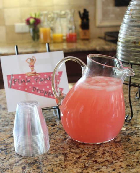 Pink Panties Drink Recipe, Panty Dropper Drink, Pink Panties Drink, Lingere Party, Pink Panty Dropper, Fresca Drinks, Paradise Drink, Lemonade Sangria, Bachelorette Party Drinks