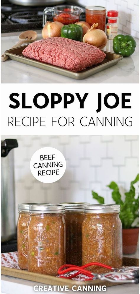 Explore our Sloppy Joe Recipe for Canning, a standout in beef canning recipes. Learn how to combine fresh ingredients and pressure canning techniques to capture the essence of homemade Sloppy Joes in every jar. Ideal for those seeking convenient, ready-to-eat meals. Discover the joys of pressure canning meat recipes and meat canning recipes at creativecanning.com. Meat Canning, Pressure Canning Meat, Canning Meat, Sloppy Joe Recipe, Canning Kitchen, Pressure Canning Recipes, Homemade Sloppy Joes, Home Canning Recipes, Joe Recipe