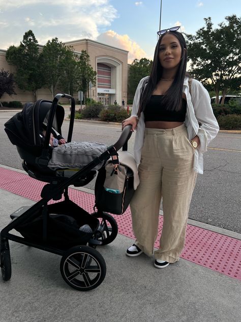 Clean girl aesthetic. Nuna stroller. Nuna baby. modern motherhood. Clean aesthetic. Chic mom. Chic fashion. baby bag is Boxy Backpack from Petunia Pickle Bottom , use code LENNYT1 for 15% off. Also using the petunia pickle bottom valet stroller straps. Aesthetic Diaper Bag, Diaper Bag Aesthetic, Stroller Aesthetic, Mama Aesthetic, Nuna Stroller, Mom Inspo, Black And White Jordans, Clean Mama, Mom Aesthetic