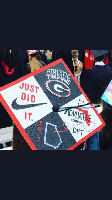 I saw this on twitter and stole it. I also love the different sections Sports Medicine Graduation Cap, Athletic Trainer Graduation Cap, Athletic Training Graduation Cap, Athletic Training Sports Medicine, Bachelors Graduation, Basketball Banquet, College Crafts, College Grad Cap Ideas, Life After High School