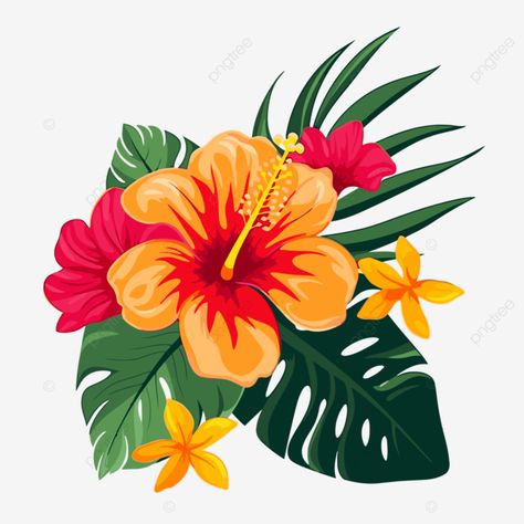 tropical flower Tropical Flowers Illustration, Sticker Clipart, Flower Tropical, Floral Vector, Flowers Illustration, Calendar Planner, Cartoons Png, Fashion Illustration Dresses, Tropical Flower