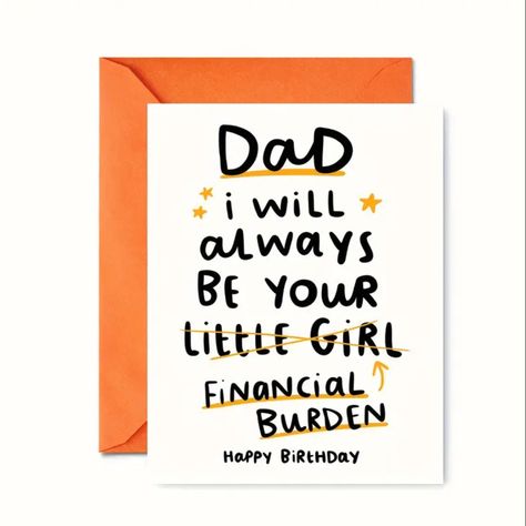 1pc, For Dad Birthday Unique Sweet Cards Funny Cards Merry Christmas Greeting Cards Vintage Style Blessings Handmade Cards Teenager Stuff Halloween Thanksgiving Day Small Business Supplies Thank You Cards Birthday Gift Unusual Items Gift Cards Comes With Envelope White Card Orange Envelope Write Your Message Inside Men Women Daughter Son Parents Kids Children Questions? Ask Below! Bundle To Save! Send An Offer And I Will Accept Or Counter With My Lowest Happy Birthday Dad Cards, Merry Christmas Greeting Cards, Hair Tomboy, Father Birthday Cards, Punny Cards, Creative Birthday Cards, Birthday Card Drawing, Small Business Supplies, Birthday Cards For Mom